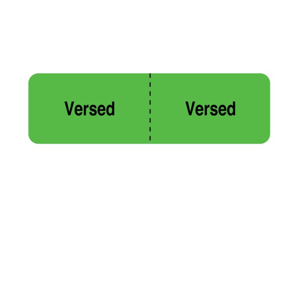 IV Drug Line Label - Versed/Versed 7/8" x 3" Flr Green w/Black